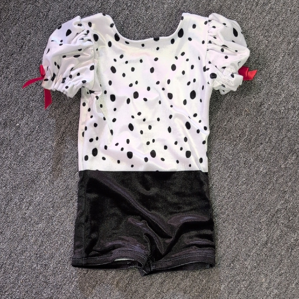 Polka Dot Puff Sleeve Biketard Dance Costume